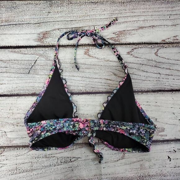 Victoria’s Secret 34D Halter Bikini Top – Multicolor Paisley Print, Padded, Boho - Picture 2 of 9